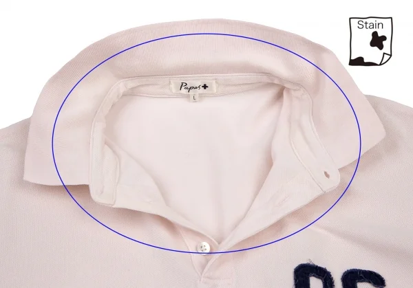 パパスプラスPapas+ ナンバリングパッチ鹿の子ポロシャツ 薄ピンクL K-109160_005