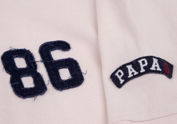 パパスプラスPapas+ ナンバリングパッチ鹿の子ポロシャツ 薄ピンクL K-109160_007