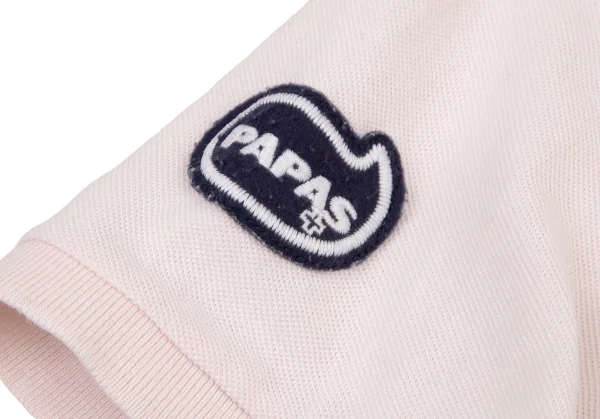 パパスプラスPapas+ ナンバリングパッチ鹿の子ポロシャツ 薄ピンクL K-109160_008