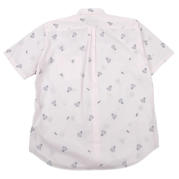 パパスプラスPapas+ ベアカットジャガード半袖シャツ ライトピンクL K-109163_010