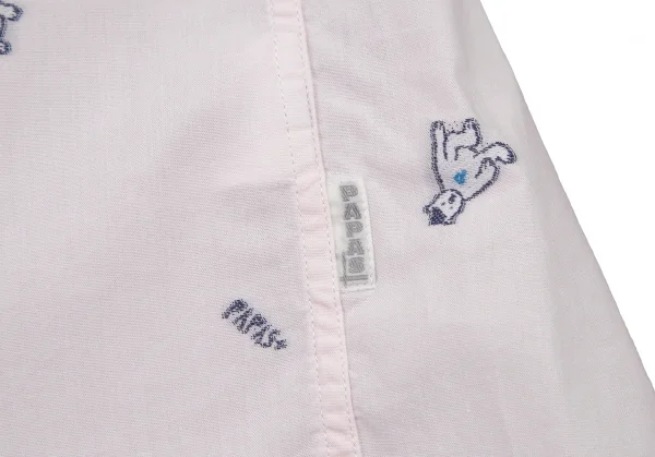 パパスプラスPapas+ ベアカットジャガード半袖シャツ ライトピンクL K-109163_008