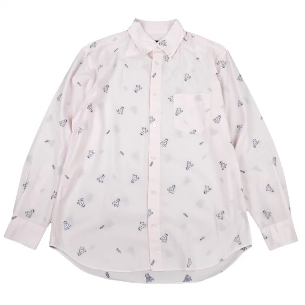 パパスプラスPapas+ ベアカットジャガードシャツ ライトピンクL K-109164_001