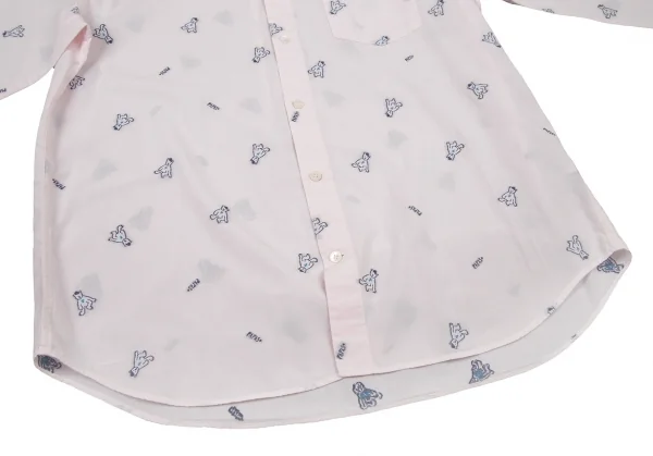 パパスプラスPapas+ ベアカットジャガードシャツ ライトピンクL K-109164_010