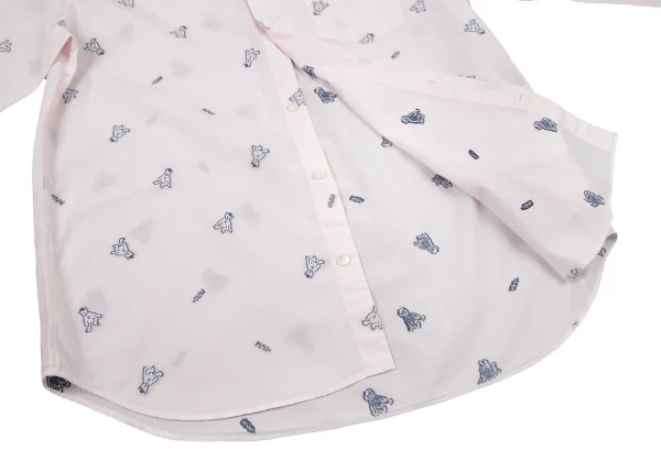 パパスプラスPapas+ ベアカットジャガードシャツ ライトピンクL K-109164_012