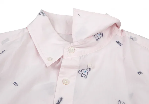 パパスプラスPapas+ ベアカットジャガードシャツ ライトピンクL K-109164_003