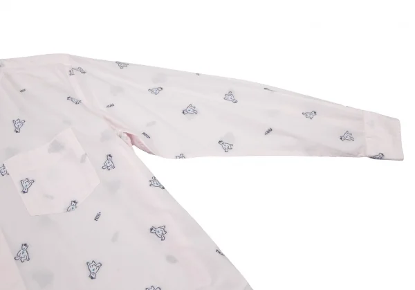 パパスプラスPapas+ ベアカットジャガードシャツ ライトピンクL K-109164_005