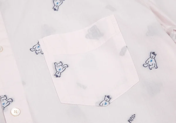 パパスプラスPapas+ ベアカットジャガードシャツ ライトピンクL K-109164_006