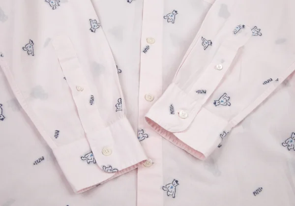 パパスプラスPapas+ ベアカットジャガードシャツ ライトピンクL K-109164_007