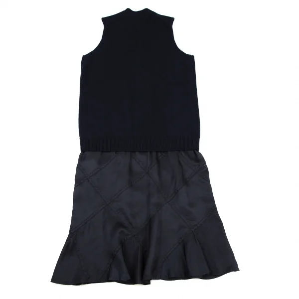 ジュンヤワタナベ コムデギャルソンJUNYA WATANABE COMME des GARCONS ニットベストドッキングワンピース 紺M位 K-109196_014