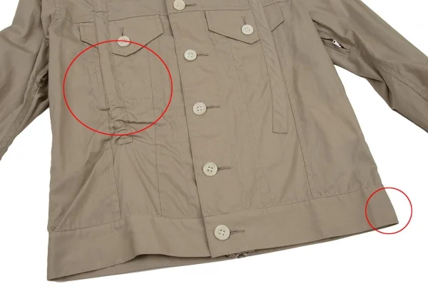 ジュンヤワタナベ コムデギャルソンJUNYA WATANABE COMME des GARCONS コットンジップデザインラウンドカラーシャツジャケット ベージュM位 K-109197_008