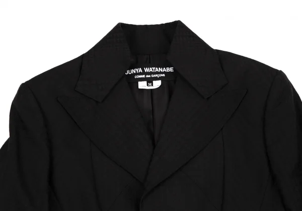 ジュンヤワタナベ コムデギャルソンJUNYA WATANABE COMME des GARCONSハウンドトゥース変形ピークドラペルジャケット 黒M K-109198_003