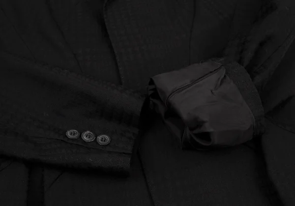 ジュンヤワタナベ コムデギャルソンJUNYA WATANABE COMME des GARCONSハウンドトゥース変形ピークドラペルジャケット 黒M K-109198_006