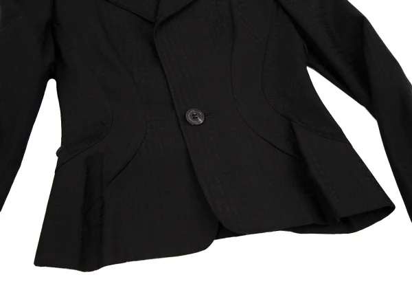 ジュンヤワタナベ コムデギャルソンJUNYA WATANABE COMME des GARCONSハウンドトゥース変形ピークドラペルジャケット 黒M K-109198_007