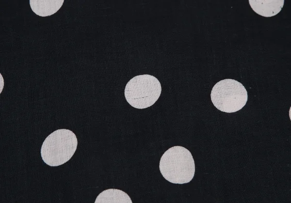 マドモアゼルノンノンMademoiselle NON NON リネンボイルドットプリントシャツ 紺白38M K-109205_014