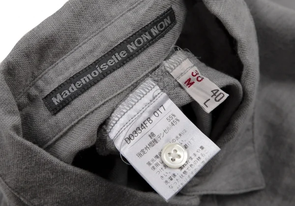 マドモアゼルノンノンMademoiselle NON NON コットンテンセル長袖シャツ グレー38M K-109207_013