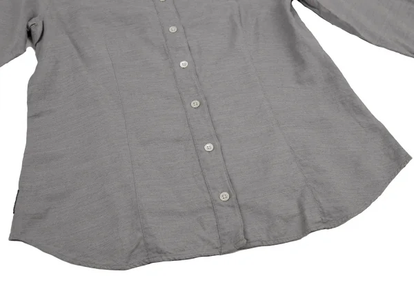 マドモアゼルノンノンMademoiselle NON NON コットンテンセル長袖シャツ グレー38M K-109207_007