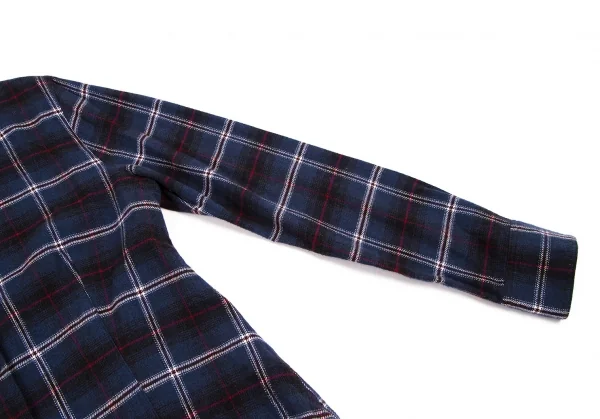 マドモアゼルノンノンMademoiselle NON NON コットンフランネルチェックシャツ 青38M K-109212_005