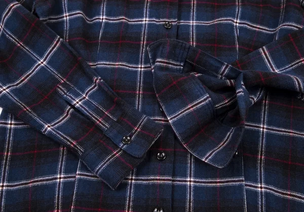 マドモアゼルノンノンMademoiselle NON NON コットンフランネルチェックシャツ 青38M K-109212_006
