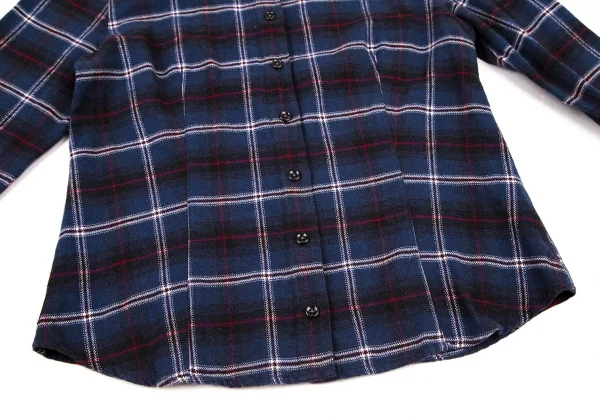 マドモアゼルノンノンMademoiselle NON NON コットンフランネルチェックシャツ 青38M K-109212_007