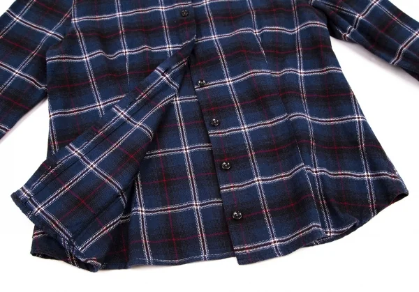 マドモアゼルノンノンMademoiselle NON NON コットンフランネルチェックシャツ 青38M K-109212_008