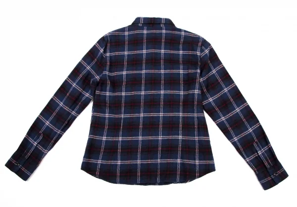 マドモアゼルノンノンMademoiselle NON NON コットンフランネルチェックシャツ 青38M K-109212_009