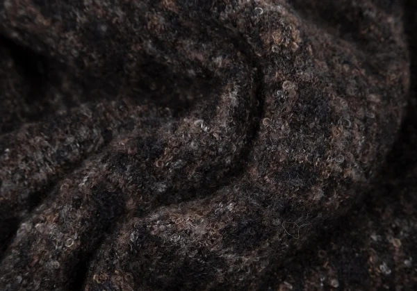 マドモアゼルノンノンMademoiselle NON NON ループツイードチェックニットジャケット 茶黒38M K-109217_013