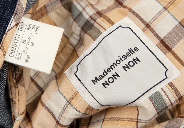 マドモアゼルノンノンMademoiselle NON NON ストレッチデニムカバーオールジャケット インディゴM位 K-109219_018