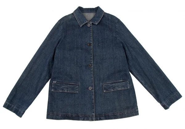 マドモアゼルノンノンMademoiselle NON NON ストレッチデニムカバーオールジャケット インディゴM位 K-109219_002