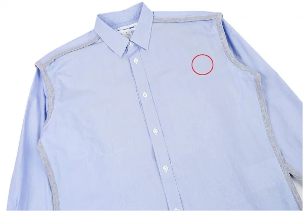 コムデギャルソン シャツCOMME des GARCONS SHIRT 天竺パイピングインサイドアウトシャツ 水色S K-109223_002