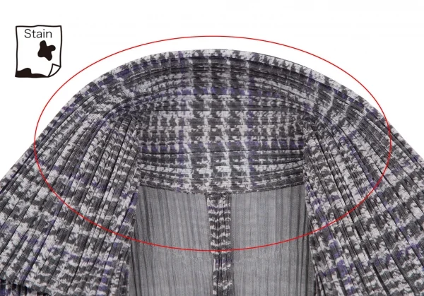 プリーツプリーズPLEATS PLEASE グレンチェック転写プリントプリーツジャケット グレーパープル3 K-109250_005