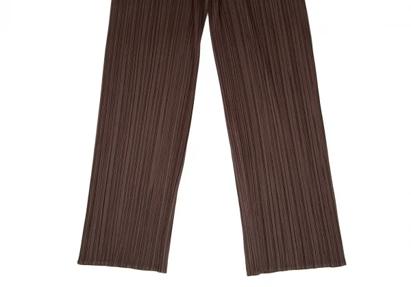 プリーツプリーズPLEATS PLEASE プリーツワイドパンツ 焦げ茶2 K-109255_004
