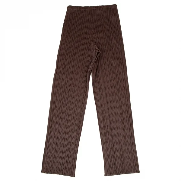 プリーツプリーズPLEATS PLEASE プリーツワイドパンツ 焦げ茶2 K-109255_006