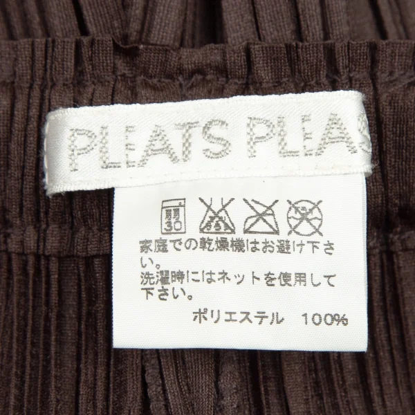 プリーツプリーズPLEATS PLEASE プリーツワイドパンツ 焦げ茶2 K-109255_009