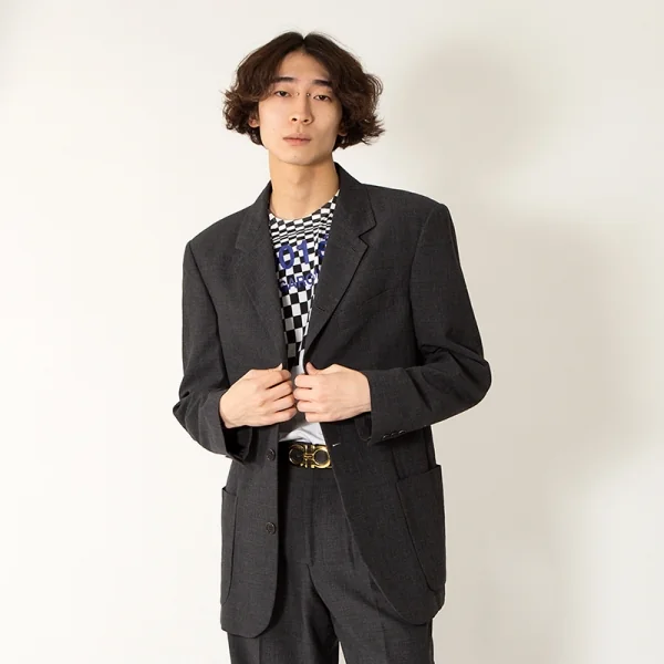 エンポリオアルマーニEMPORIO ARMANI ウール3Bジャケット グレー48 K-109256_018