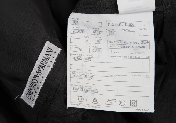 エンポリオアルマーニEMPORIO ARMANI ウール3Bジャケット グレー48 K-109256_019