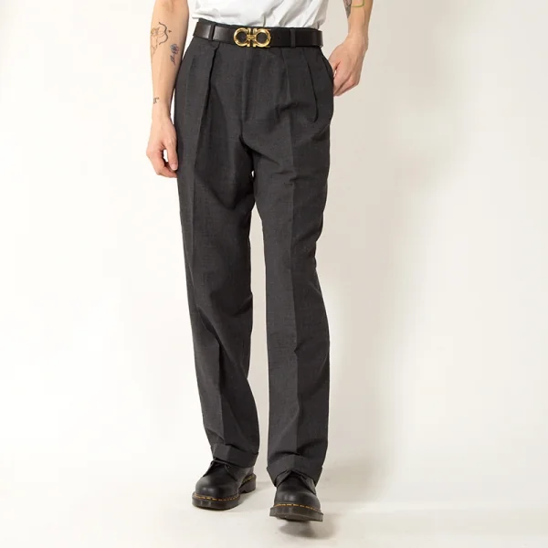 エンポリオアルマーニEMPORIO ARMANI ウールボックスタックパンツ グレー48 K-109257_013