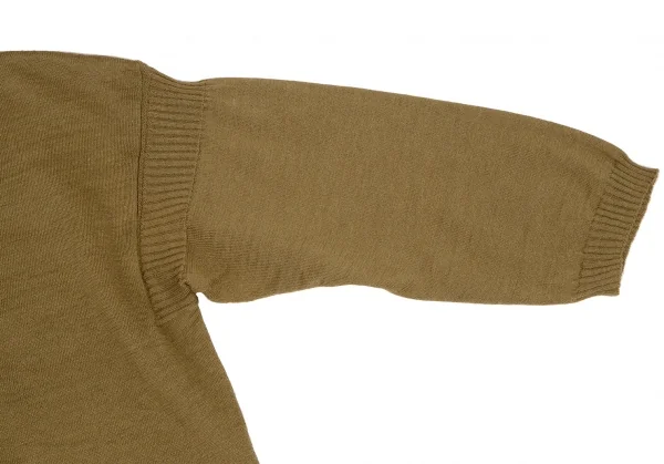 マーガレットハウエルMARGARET HOWELL リネンコットンVネックニット カーキII K-109271_004