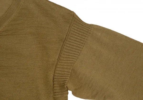 マーガレットハウエルMARGARET HOWELL リネンコットンVネックニット カーキII K-109271_005