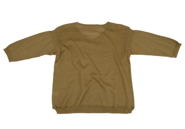 マーガレットハウエルMARGARET HOWELL リネンコットンVネックニット カーキII K-109271_009