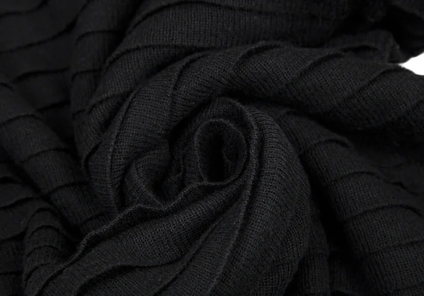 イッセイミヤケ ハートISSEY MIYAKE HaaT シルクコットンティアードフリルノースリーブ 黒2 K-109275_011