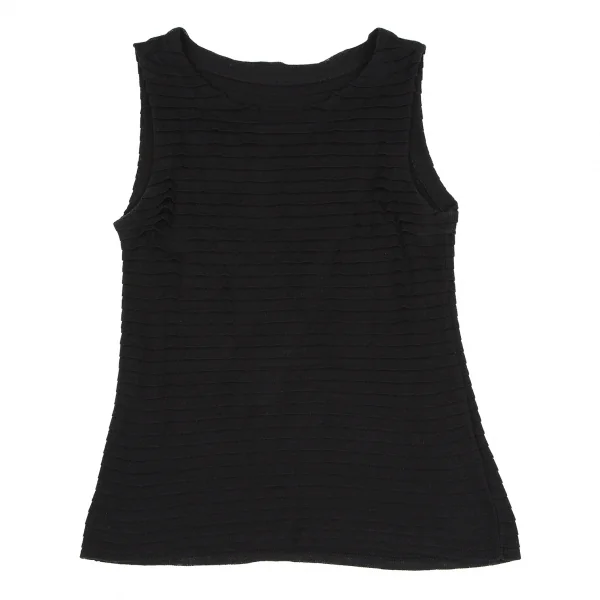 イッセイミヤケ ハートISSEY MIYAKE HaaT シルクコットンティアードフリルノースリーブ 黒2 K-109275_002