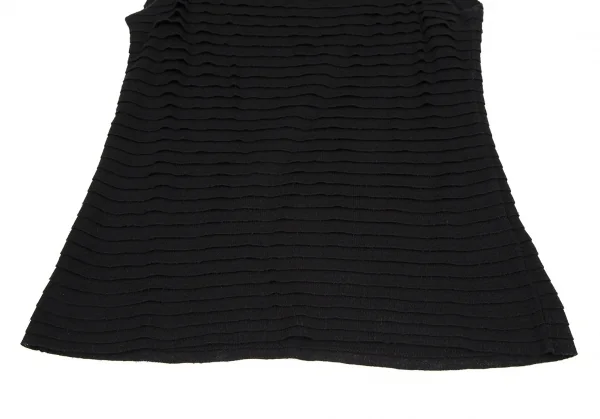 イッセイミヤケ ハートISSEY MIYAKE HaaT シルクコットンティアードフリルノースリーブ 黒2 K-109275_007