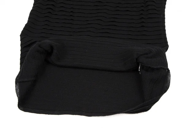 イッセイミヤケ ハートISSEY MIYAKE HaaT シルクコットンティアードフリルノースリーブ 黒2 K-109275_008