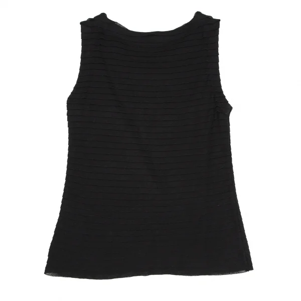 イッセイミヤケ ハートISSEY MIYAKE HaaT シルクコットンティアードフリルノースリーブ 黒2 K-109275_009