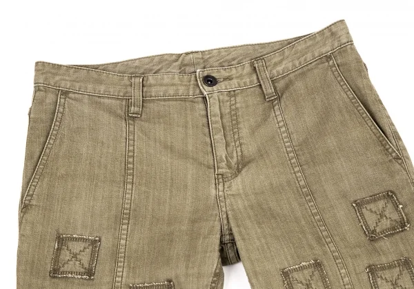 イッセイミヤケ ハートISSEY MIYAKE HaaT ストレッチスクエアパッチクロップドパンツ モカ2 K-109278_002