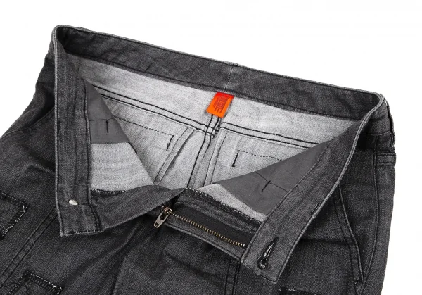 イッセイミヤケ ハートISSEY MIYAKE HaaT ストレッチスクエアパッチクロップドパンツ ブラック1 K-109279_004