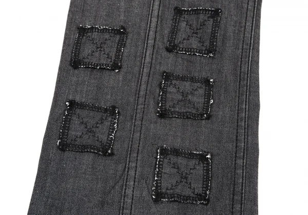 イッセイミヤケ ハートISSEY MIYAKE HaaT ストレッチスクエアパッチクロップドパンツ ブラック1 K-109279_007