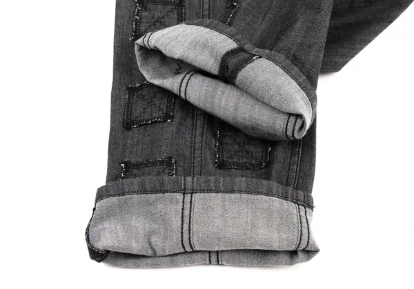 イッセイミヤケ ハートISSEY MIYAKE HaaT ストレッチスクエアパッチクロップドパンツ ブラック1 K-109279_008