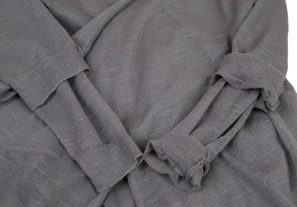 ラグネキカス フォー ヨウジヤマモトRAGNE KIKAS for Yohji Yamamoto シアーレイヤードドレープカーディガン グレー2 K-109292_010