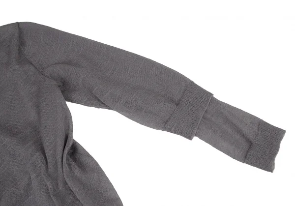 ラグネキカス フォー ヨウジヤマモトRAGNE KIKAS for Yohji Yamamoto シアーレイヤードドレープカーディガン グレー2 K-109292_009